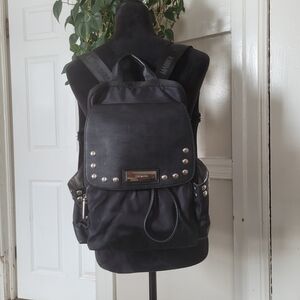Steve Madden Black Nylon Studded Backpack